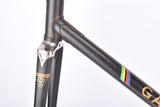 Mat Black Gazelle Champion Mondial "AA-Frame"  vintage steel road bike frame set in 62 cm (c-t) / 60 cm (c-c) with Reynolds 531 tubing and Campagnolo dropouts from the late 1970s / early 1980s