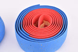 NOS/NIB Cinelli cork blue/red handlebar tape with black end plugs from the 1990s