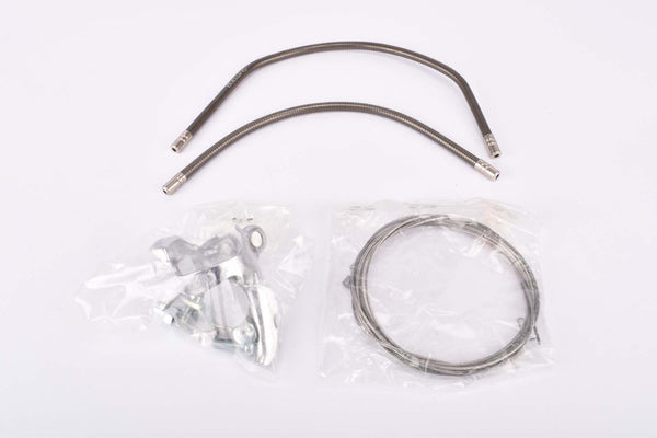 NOS clear Black Shimano NEW 600 EX / 105 Golden Arrow gear shifting cable set including housing and guides from the 1980s