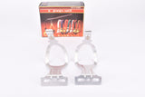 NOS/NIB Georges Sorel silver super light Pedal Toe Clip Set in size Medium