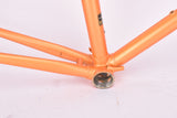 Orange Koga-Miyata Gents-Luxe-S road bike frame set in 58 cm (c-t) / 56.5 cm (c-c) with Koga-Miyata Champion and Hi-Manga tubing by Tange and Shimano dropouts  from 1980