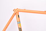 Orange Koga-Miyata Gents-Luxe-S road bike frame set in 58 cm (c-t) / 56.5 cm (c-c) with Koga-Miyata Champion and Hi-Manga tubing by Tange and Shimano dropouts  from 1980