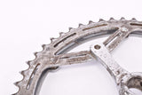 Smutny 2-arm double fluted cottered chromed steel crank set in 170 mm with Gnutti chainring in 48/51 teeth from the 1940s - 1950s (Zweiarm Kurbel)