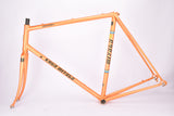 Orange Koga-Miyata Gents-Luxe-S road bike frame set in 58 cm (c-t) / 56.5 cm (c-c) with Koga-Miyata Champion and Hi-Manga tubing by Tange and Shimano dropouts  from 1980