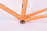 Orange Koga-Miyata Gents-Luxe-S road bike frame set in 58 cm (c-t) / 56.5 cm (c-c) with Koga-Miyata Champion and Hi-Manga tubing by Tange and Shimano dropouts  from 1980