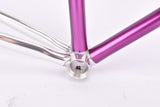 Pink / Purple ish and silver anodized Vitus mixte Ladys frame set in 55.5 cm (c-t) with Vitus 979 Dural All Aluminium tubing from 1993