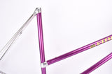 Pink / Purple ish and silver anodized Vitus mixte Ladys frame set in 55.5 cm (c-t) with Vitus 979 Dural All Aluminium tubing from 1993