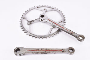 Pre War (WWII) 2-arm fluted cottered chromed steel crank set with 46 teeth in 170 / 172.5 mm from the 1930s - 1940s (Zweiarm Kurbel)