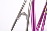 Pink / Purple ish and silver anodized Vitus mixte Ladys frame set in 55.5 cm (c-t) with Vitus 979 Dural All Aluminium tubing from 1993