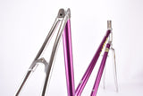 Pink / Purple ish and silver anodized Vitus mixte Ladys frame set in 55.5 cm (c-t) with Vitus 979 Dural All Aluminium tubing from 1993