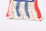 NOS French / Dutch flag colored crochet cycling gloves in size medium from the 1970s / 1980s