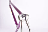 Pink / Purple ish and silver anodized Vitus mixte Ladys frame set in 55.5 cm (c-t) with Vitus 979 Dural All Aluminium tubing from 1993