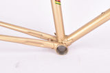 Champagne (Gold ish) Gazelle Champion Mondial A-Frame XS frame set in 49 cm (c-t) / 47.5 cm (c-c) with Reynolds 531c tubing and Campagnolo drop outs from 1979