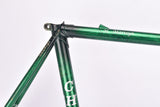 Custom painted dark metallic green glossy liquid Chesini Arena frame set with effect paint in 59.5 cm (c-t) / 58 cm (c-c) with Columbus SL tubing from the early 1980s / 1990s