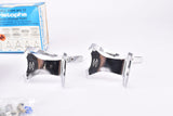 NOS/NIB Christophe chromed steel  toe clips #506 with black leather straps