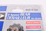 NOS Black Campagnolo #RD-RE600 9-speed rear derailleur bearing Pulley / Jockey Wheel Roller set from the 1990s