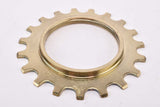 NOS Shimano Dura-Ace #MF-7150 / #MF-7160 (#FA-100 / #FA-110) golden Cog threaded on inside (#BC47), 5-speed and 6-speed Freewheel Sprocket with 19 teeth #1241817 from the 1970s - 1980s