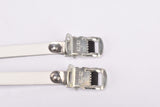 NOS white AFA leather toe clip straps