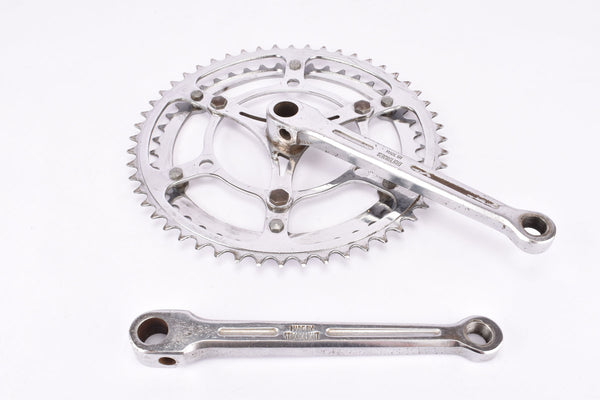 Stronglight #No.52 Diamant fluted 3-arm cottered steel crank set with 52/45 teeth in 170 mm from the 1950s - 1960s