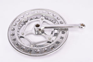 NOS cottered chromed steel right crankarm with 52/40 teeth and chainguard ring in 165 mm