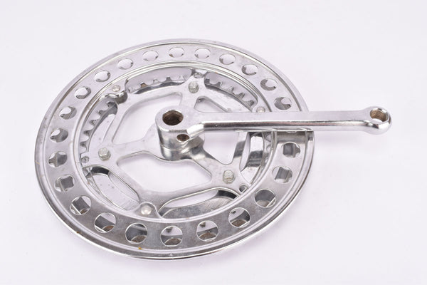 NOS cottered chromed steel right crankarm with 52/40 teeth and chainguard ring in 165 mm