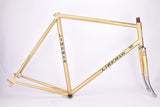 Golden Liberia Road Bike frame set in 58 cm (c-t) / 56 cm (c-c) with Reynolds 531 tubing and Simplex dropouts from 1970s