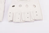 NOS White Trad-Tex leather cycling gloves  in size M