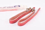 NOS Red Bianchi Dino Alfredo Binda Leather toe clip straps