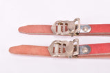 NOS Red Bianchi Dino Alfredo Binda Leather toe clip straps