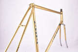 Golden Liberia Road Bike frame set in 58 cm (c-t) / 56 cm (c-c) with Reynolds 531 tubing and Simplex dropouts from 1970s