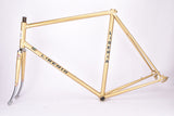 Golden Liberia Road Bike frame set in 58 cm (c-t) / 56 cm (c-c) with Reynolds 531 tubing and Simplex dropouts from 1970s