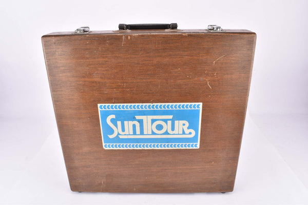 Empty Suntour Pro Compe and Perfect Freewheel Sprockets, Cogs and Parts Box (wooden case)