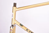 Golden Liberia Road Bike frame set in 58 cm (c-t) / 56 cm (c-c) with Reynolds 531 tubing and Simplex dropouts from 1970s