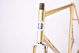 Golden Liberia Road Bike frame set in 58 cm (c-t) / 56 cm (c-c) with Reynolds 531 tubing and Simplex dropouts from 1970s