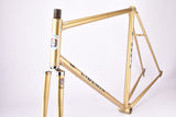 Golden Liberia Road Bike frame set in 58 cm (c-t) / 56 cm (c-c) with Reynolds 531 tubing and Simplex dropouts from 1970s