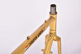 Golden Yellow (Goudgeel) Gazelle Champion Mondial "AA-Frame" defective! vintage steel road bike frame set in 56 cm (c-t) / 54 cm (c-c) with Reynolds 531 tubing and Campagnolo dropouts from the mid to late 1970s - defective!