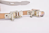 NOS Cream / Beige Paturaud ? Leather toe clip straps from the 1950s - 1960s