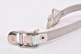 NOS Cream / Beige Paturaud ? Leather toe clip straps from the 1950s - 1960s