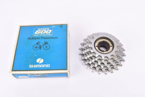 NOS / NIB Shimano 600 6-speed Uniglide Silver multiple freewheel with 14-24 teeth and english/italian tread from 1980