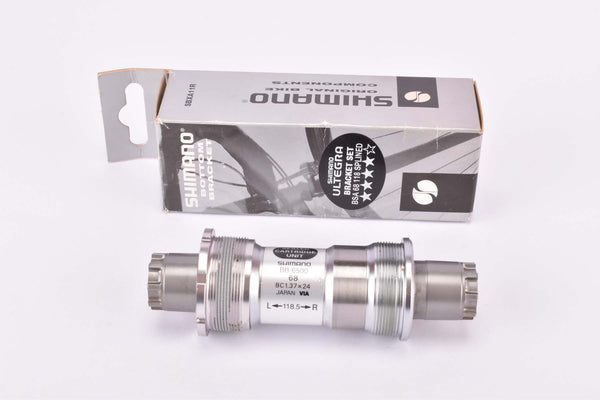 NOS/NIB Shimano Ultegra 9-speed #BB-6500 sealed cartridge Bottom Bracket in 118.5 mm for Octalink triple crankset with english thread from 2000