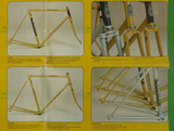 Golden Yellow (Goudgeel) Gazelle Champion Mondial "AA-Frame" defective! vintage steel road bike frame set in 56 cm (c-t) / 54 cm (c-c) with Reynolds 531 tubing and Campagnolo dropouts from the mid to late 1970s - defective!