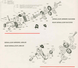 NOS Huret (Sachs-Huret) #2128 Success, Jubilee, Allvit & Svelto upper bearing ball Pulley / Jockey Wheel from the 1970s - 1980s