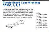 NOS Park Tool Double ended Hub Cone Wrench #DCW-0 in 11mm and 12mm from the 1980s/1990s