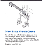 NOS Park Tool Offset Brake Wrench #OBW-1 in 10mm and 13mm from the 1980s/1990s