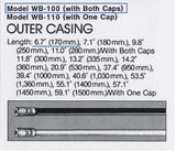 NOS white Shimano #WB-100 Outer Casing (Cable Housing) with Both Caps in 170mm lenght from the 1970s - 80s