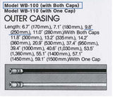 NOS black Shimano #WB-100 Outer Casing (Cable Housing) with Both Caps in 250mm lenght from the 1970s - 80s