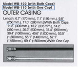 NOS black Shimano #WB-110 Outer Casing (Cable Housing) with One Cap in 250mm lenght from the 1970s - 80s