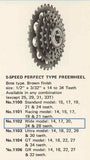 Suntour (Maeda) 8.8.8. Perfect 5-speed Freewheel with 14-28 teeth and english thread from 1972