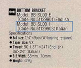 NOS SR Suntour SZ #BB-SL00-I Bottom Bracket Cups with italian thread from the 1990s