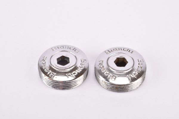 Bianchi (Ofmega Competizione) chrom Metal crank set dust caps from the 1970s - 1980s